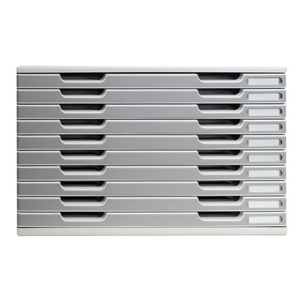 Exacompta Schubladenbox MODULO Office 10 Schubladen geschlossen DIN A3+ lichtgrau steingrau Produktbild pa_produktabbildung_1 XL