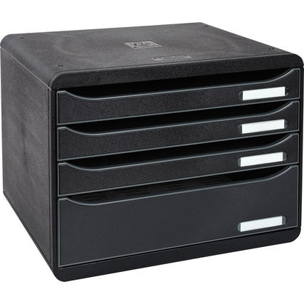 Exacompta Schubladenbox BIG-BOX plus quer ECOBlack 4 Schubladen Produktbild pa_produktabbildung_1 XL
