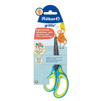 Pelikan Bastelschere griffix® asymmetrisch, gerade, Langauge 150 mm Neon Fresh Blue Linkshänder Produktbild pa_produktabbildung_1 XL