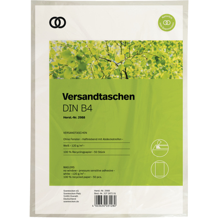 Soennecken Versandtasche oeco DIN B4 ohne Fenster 50 St./Pack. Produktbild pa_produktabbildung_1 XL