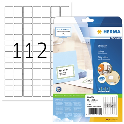 HERMA Universaletikett PREMIUM 25,4 x 16,9 mm (B x H) Produktbild pa_produktabbildung_1 XL