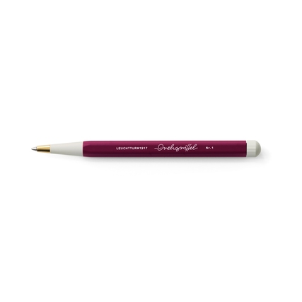Drehgriffel in port red mit sechseckigem Körper und schmal zulaufender Spitze.
