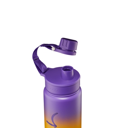 Satch Trinkflasche in lila mit abnehmbarem Deckel und Easy-to-Drink Öffnung.