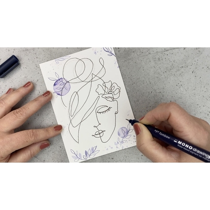 Händedrücken mit einem Marker auf einer skizzierten Karte mit One Line Art Motiv.