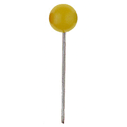 Gelbe Markierungsnadel mit einem Durchmesser von 5 mm und einer Länge von 16 mm.