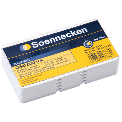 Ersatzkarten für eine Rollkartei in einer Packung mit 100 Stück.