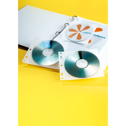 CD/DVD Hülle mit zwei eingelegten CDs und einem dekorativen Cover in einem Ringbuch.
