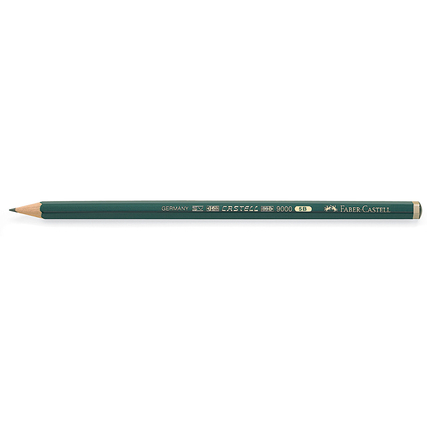 Grüner Bleistift ohne Radierer, Modell CASTELL® 9000, Härtegrad 5B.