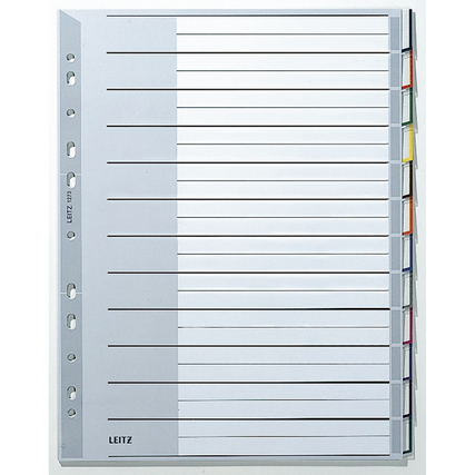Ordnerregister mit auswechselbaren Einsteckschildchen in verschiedenen Farben.