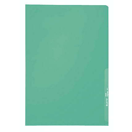 Grüne Sichthülle im DIN A4 Format für die Ablage von Unterlagen.