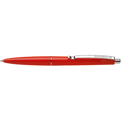 Roter Kugelschreiber mit Silberclip aus der Office-Serie von Schneider.