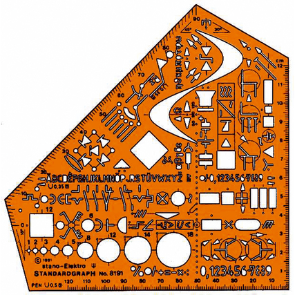 STANDARDGRAPH Zeichenschablone Elektro Produktbild pa_produktabbildung_1 XL