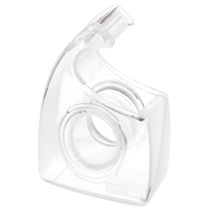 Transparenter Handabroller im ergonomischen Design mit Sichtfenster zum Nachfüllen.