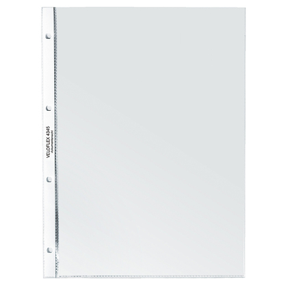 Durchsichtige Prospekthülle im DIN A4 Format mit Lochung für Heftung, 100 Stück pro Packung.
