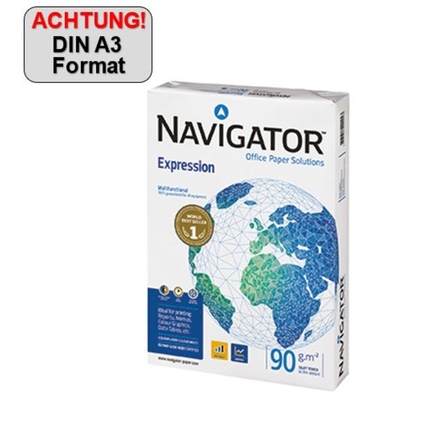 Multifunktionspapier in A3-Format mit Earth-Design und Hinweis auf 90 g/m².