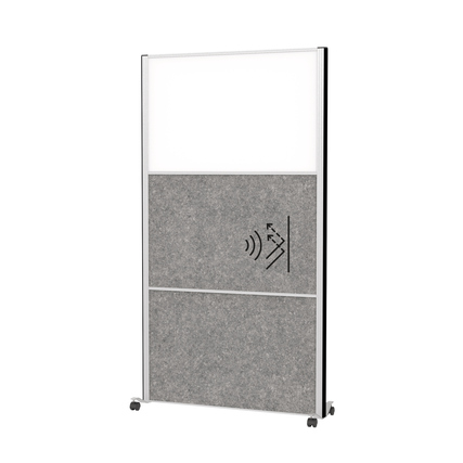 MAUL Stellwand MAULconnecto 2 x Akustikwand, 1 x Whiteboard weiß, dunkelgrau silber Produktbild pa_produktabbildung_1 XL