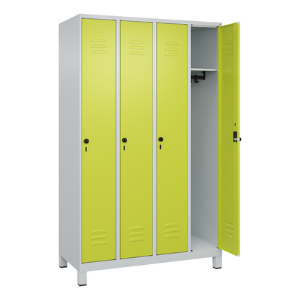 C+P Kleiderspind Classic PLUS mit Standfuß 1.200 x 1.950 x 500 mm (B x H x T) lichtgrau clowngrün Produktbild pa_produktabbildung_1 XL