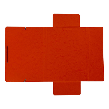 Eckspanner in orange für DIN A4-Papier, flach und ohne Inhalt.