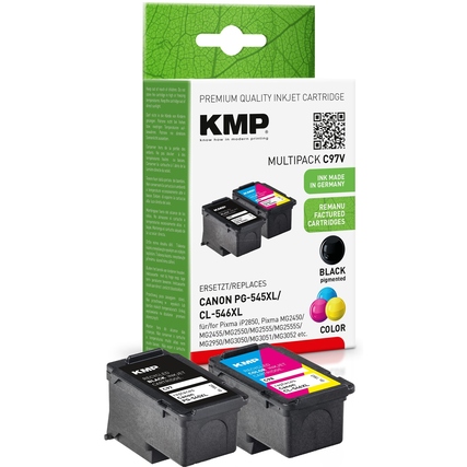 KMP Tintenpatrone Multipack für Canon PG545XL/CL546XL in schwarzer und bunter Ausführung.