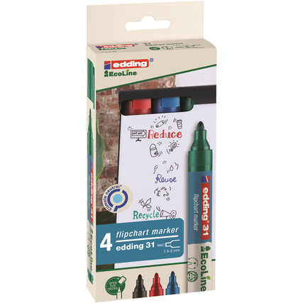 edding Flipchartmarker 31 EcoLine 4 St./Pack. Produktbild pa_produktabbildung_1 XL