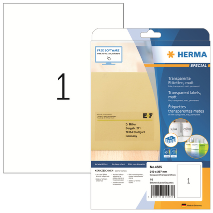 HERMA Folienetikett SPECIAL 210 x 297 mm (B x H) Produktbild pa_produktabbildung_1 XL