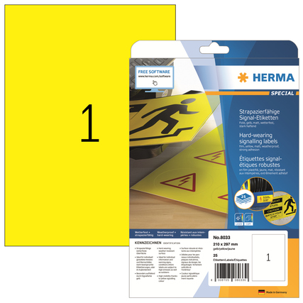 HERMA Folienetikett 210 x 297 mm (B x H) Produktbild pa_produktabbildung_1 XL