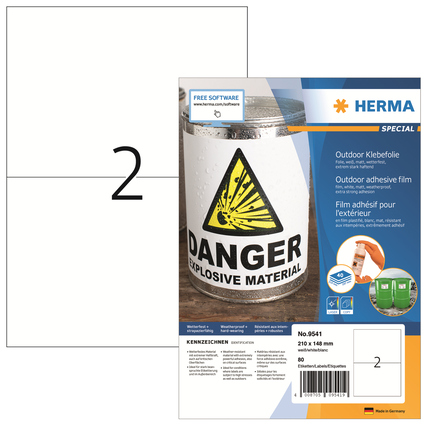HERMA Folienetikett SPECIAL 210 x 148 mm (B x H) 80 Etik./Pack. Produktbild pa_produktabbildung_1 XL