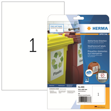 HERMA Folienetikett SPECIAL 210 x 297 mm (B x H) Produktbild pa_produktabbildung_1 XL