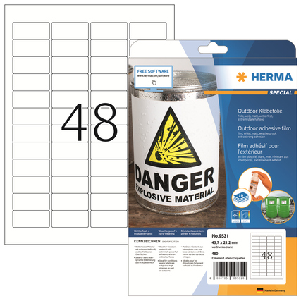 HERMA Folienetikett 45,7 x 21,2 mm (B x H) 480 Etik./Pack. Produktbild pa_produktabbildung_1 XL