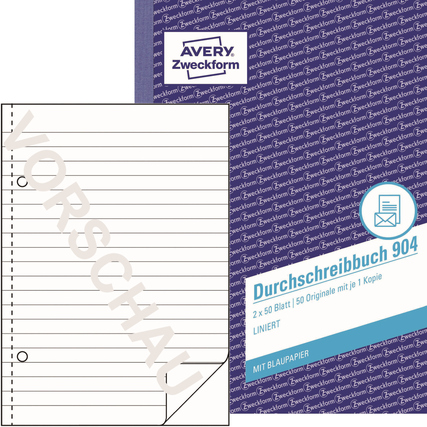 Avery Zweckform Durchschreibebuch 904 Produktbild pa_produktabbildung_1 XL