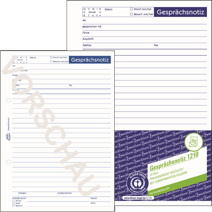 Avery Zweckform Gesprächsnotiz 1210 Produktbild pa_produktabbildung_1 XL