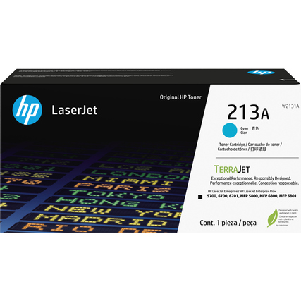 Tonerpatrone in Cyanfarbe für HP LaserJet-Drucker in Originalverpackung.