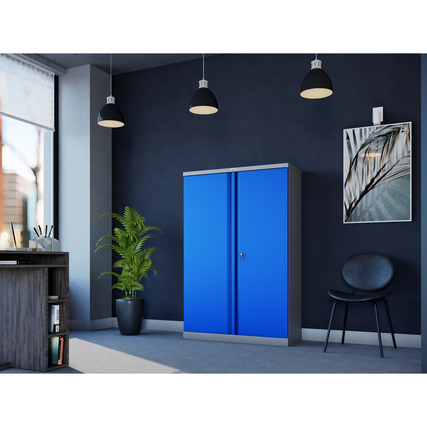 Phoenix Flügeltürenschrank 915 x 1.400 x 370 mm (B x H x T) blau Produktbild pa_ohnedeko_2 XL