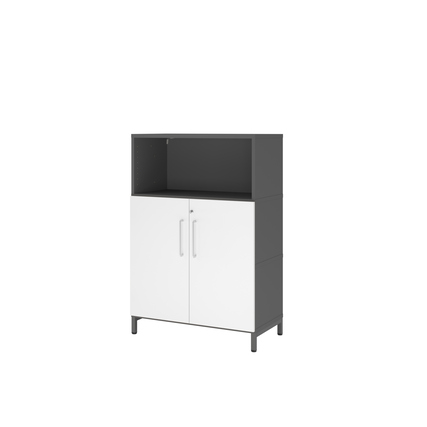 Hammerbacher Regalschrank FlexWall 3 Ordnerhöhen graphit weiß Produktbild pa_produktabbildung_1 XL