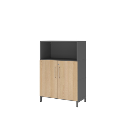 Hammerbacher Regalschrank FlexWall 3 Ordnerhöhen graphit eiche Produktbild pa_produktabbildung_1 XL