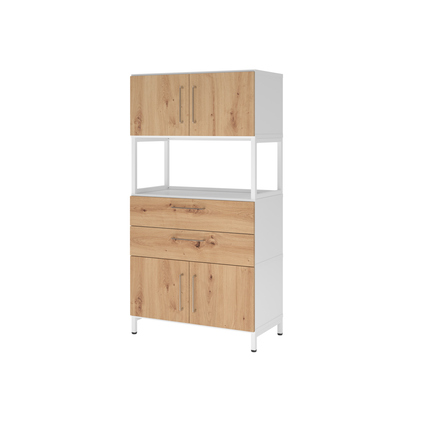 Hammerbacher Regalschrank FlexWall 4 Ordnerhöhen weiß asteiche Produktbild pa_produktabbildung_1 XL