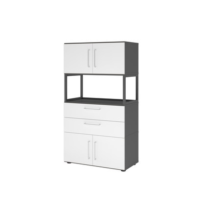 Hammerbacher Regalschrank FlexWall 4 Ordnerhöhen graphit weiß Produktbild pa_produktabbildung_1 XL