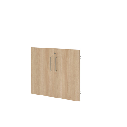 Flügeltüren aus Eiche für das Hammerbacher Regalsystem FlexWall mit Hinterlegschloss.