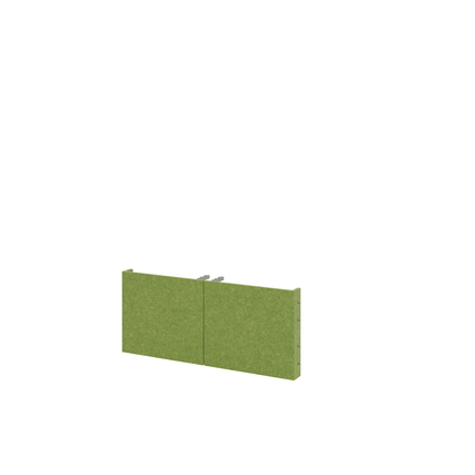 Maigrüne Akustiktüren FlexWall mit V-Cut und Magnetzuhaltung in geschlossener Position.