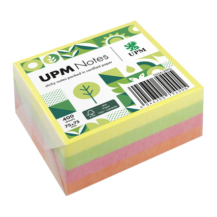 UPM Notes Haftnotiz Brillant 75 x 75 mm (B x H) 400 Bl. Produktbild pa_produktabbildung_1 XL