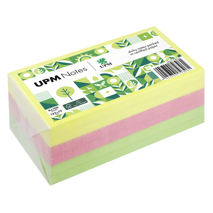 UPM Notes Haftnotiz Brillant 125 x 75 mm (B x H) 100 Bl./Pack. 6 Block/Pack. Produktbild pa_produktabbildung_1 XL
