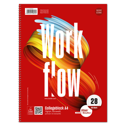 Staufen Collegeblock Style Work flow DIN A4 kariert mit Rand innen/außen Lineatur 28 Produktbild pa_produktabbildung_1 XL