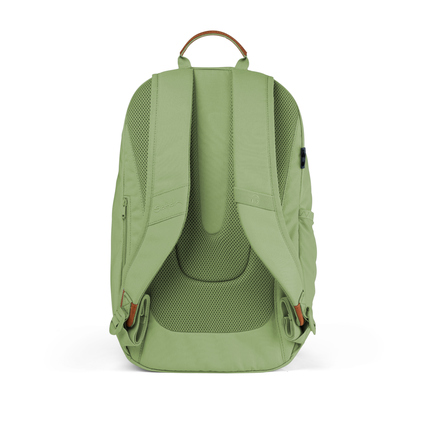 Rucksack in Pure Jade Green mit gepolstertem Rücken und Schultergurten, Rückansicht.