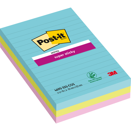 Post-it® Haftnotiz Super Sticky Notes Cosmic Collection 101 x 152 mm (B x H) 3 Block/Pack. Produktbild pa_produktabbildung_1 XL