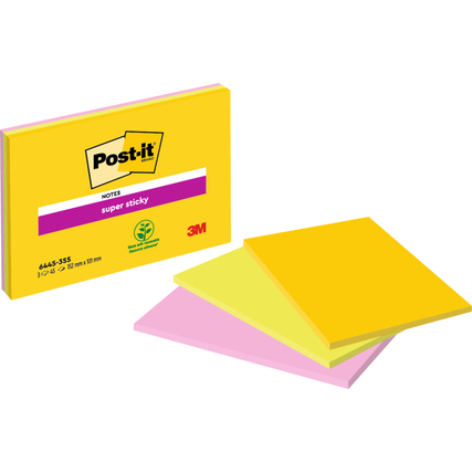 Post-it® Haftnotiz Super Sticky Meeting Notes 45 Bl./Block 3 Block/Pack. Produktbild pa_produktabbildung_1 XL