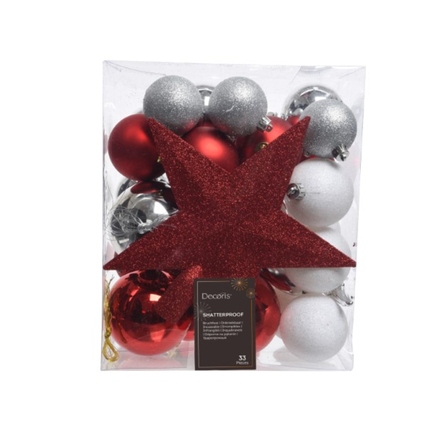 DECORIS Christbaumschmuck rot, silber, weiß Produktbild pa_produktabbildung_1 XL