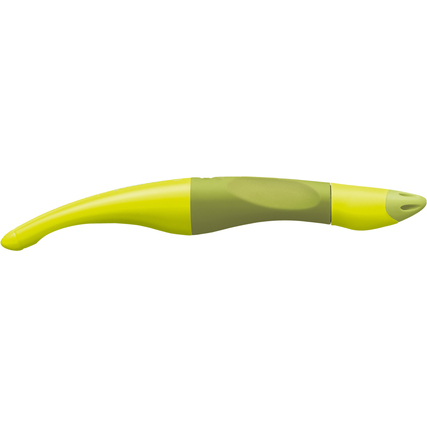 Ergonomischer Tintenroller für Linkshänder in limette/grün, seitliche Ansicht.