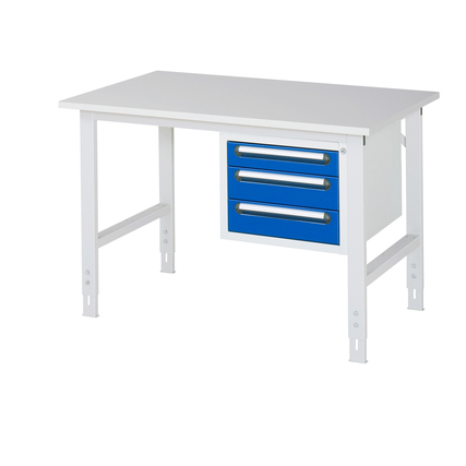 RAU Arbeitstisch Tom 1.250 x 760-1.080 x 800 mm (B x H x T) 22 mm 3 Schubladen Spanplatte, melaminharzbeschichtet Produktbild pa_produktabbildung_1 XL