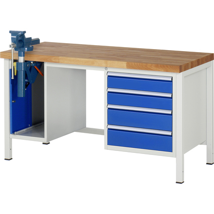 RAU Werkbank 8000 Schraubstock mit Klapplift 1.500 x 840-1.040 x 700 mm (B x H x T) Produktbild pa_produktabbildung_1 XL