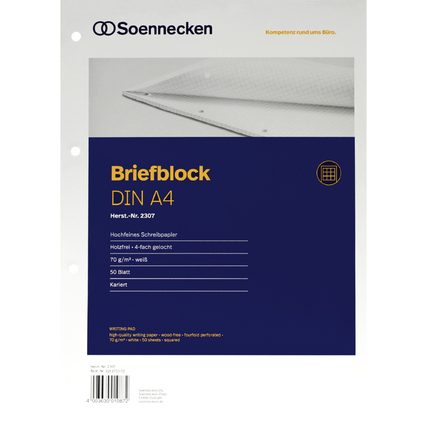 Soennecken Briefblock 50 Bl. kariert Produktbild pa_produktabbildung_1 XL